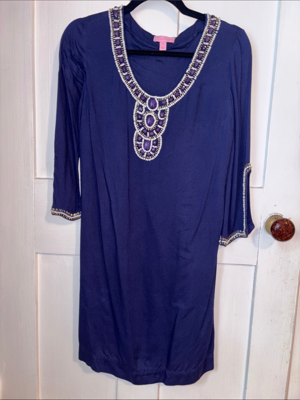 Lilly Pulitzer Navy Beaded Tunic Dress